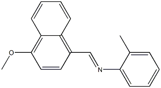 N-[(E)-(4-methoxy-1-naphthyl)methylidene]-N-(2-methylphenyl)amine,,结构式