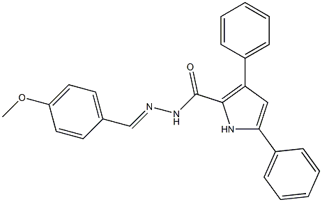 N'-[(E)-(4-methoxyphenyl)methylidene]-3,5-diphenyl-1H-pyrrole-2-carbohydrazide 化学構造式