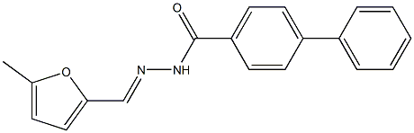N'-[(E)-(5-methyl-2-furyl)methylidene][1,1'-biphenyl]-4-carbohydrazide Struktur