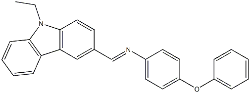 N-[(E)-(9-ethyl-9H-carbazol-3-yl)methylidene]-N-(4-phenoxyphenyl)amine 化学構造式