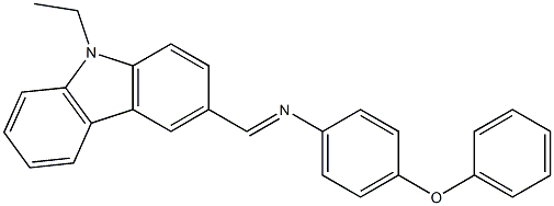 N-[(E)-(9-ethyl-9H-carbazol-3-yl)methylidene]-N-(4-phenoxyphenyl)amine Struktur