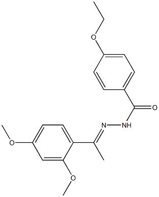 N'-[(E)-1-(2,4-dimethoxyphenyl)ethylidene]-4-ethoxybenzohydrazide 化学構造式