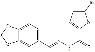 N'-[(E)-1,3-benzodioxol-5-ylmethylidene]-5-bromo-2-furohydrazide Structure