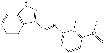 N-[(E)-1H-indol-3-ylmethylidene]-N-(2-methyl-3-nitrophenyl)amine Struktur