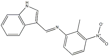 N-[(E)-1H-indol-3-ylmethylidene]-N-(2-methyl-3-nitrophenyl)amine Structure