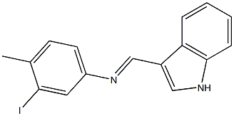 N-[(E)-1H-indol-3-ylmethylidene]-N-(3-iodo-4-methylphenyl)amine Struktur
