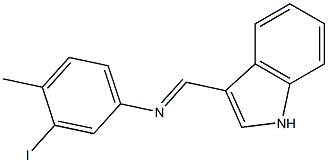 N-[(E)-1H-indol-3-ylmethylidene]-N-(3-iodo-4-methylphenyl)amine Structure