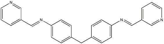 N-[(E)-3-pyridinylmethylidene]-N-[4-(4-{[(E)-3-pyridinylmethylidene]amino}benzyl)phenyl]amine 化学構造式