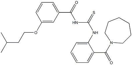 N-[2-(1-azepanylcarbonyl)phenyl]-N'-[3-(isopentyloxy)benzoyl]thiourea Structure