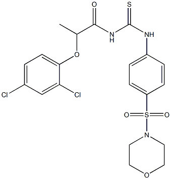 N-[2-(2,4-dichlorophenoxy)propanoyl]-N'-[4-(4-morpholinylsulfonyl)phenyl]thiourea Struktur