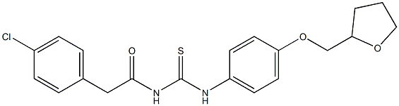 N-[2-(4-chlorophenyl)acetyl]-N'-[4-(tetrahydro-2-furanylmethoxy)phenyl]thiourea 结构式