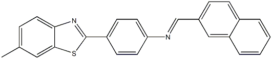 4-(6-methyl-1,3-benzothiazol-2-yl)-N-[(E)-2-naphthylmethylidene]aniline,,结构式