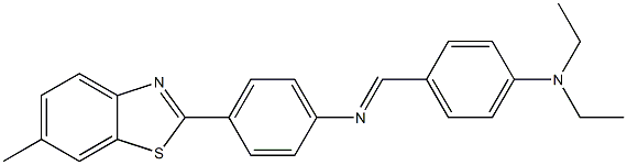 N-{(E)-[4-(diethylamino)phenyl]methylidene}-N-[4-(6-methyl-1,3-benzothiazol-2-yl)phenyl]amine Struktur