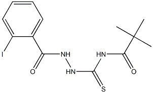 N-{[2-(2-iodobenzoyl)hydrazino]carbothioyl}-2,2-dimethylpropanamide Structure