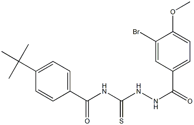 N-{[2-(3-bromo-4-methoxybenzoyl)hydrazino]carbothioyl}-4-(tert-butyl)benzamide Struktur