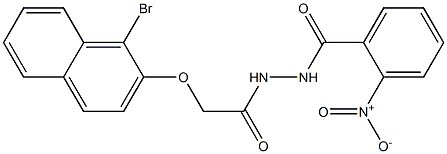 N'-{2-[(1-bromo-2-naphthyl)oxy]acetyl}-2-nitrobenzohydrazide Structure