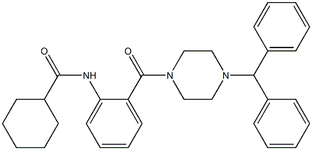 N-{2-[(4-benzhydryl-1-piperazinyl)carbonyl]phenyl}cyclohexanecarboxamide Structure