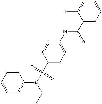 N-{4-[(ethylanilino)sulfonyl]phenyl}-2-iodobenzamide 化学構造式