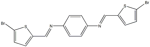 N-[(E)-(5-bromo-2-thienyl)methylidene]-N-(4-{[(E)-(5-bromo-2-thienyl)methylidene]amino}phenyl)amine,,结构式