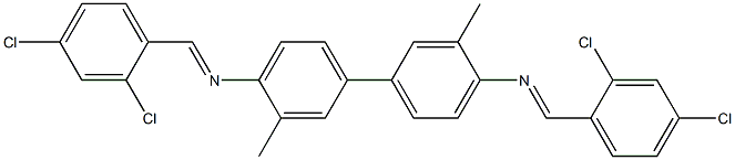 N-[(E)-(2,4-dichlorophenyl)methylidene]-N-(4'-{[(E)-(2,4-dichlorophenyl)methylidene]amino}-3,3'-dimethyl[1,1'-biphenyl]-4-yl)amine Structure