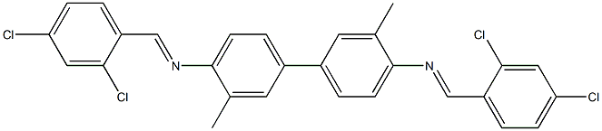 N-[(E)-(2,4-dichlorophenyl)methylidene]-N-(4'-{[(E)-(2,4-dichlorophenyl)methylidene]amino}-3,3'-dimethyl[1,1'-biphenyl]-4-yl)amine Struktur