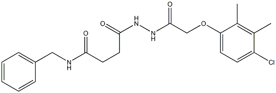 N-benzyl-4-{2-[2-(4-chloro-2,3-dimethylphenoxy)acetyl]hydrazino}-4-oxobutanamide Structure