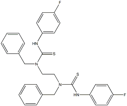 N-benzyl-N-(2-{benzyl[(4-fluoroanilino)carbothioyl]amino}ethyl)-N'-(4-fluorophenyl)thiourea Structure