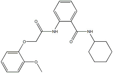 N-cyclohexyl-2-{[2-(2-methoxyphenoxy)acetyl]amino}benzamide Structure