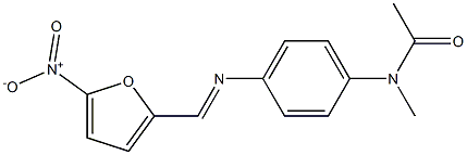 N-methyl-N-(4-{[(E)-(5-nitro-2-furyl)methylidene]amino}phenyl)acetamide Structure