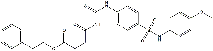 phenethyl 4-[({4-[(4-methoxyanilino)sulfonyl]anilino}carbothioyl)amino]-4-oxobutanoate|