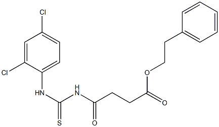 phenethyl 4-{[(2,4-dichloroanilino)carbothioyl]amino}-4-oxobutanoate 结构式