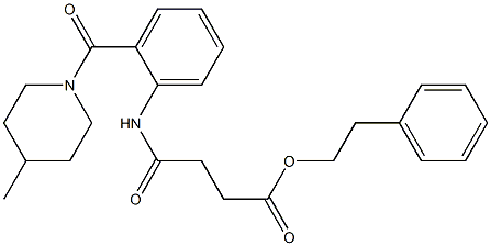 phenethyl 4-{2-[(4-methyl-1-piperidinyl)carbonyl]anilino}-4-oxobutanoate 结构式