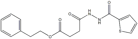 phenethyl 4-oxo-4-[2-(2-thienylcarbonyl)hydrazino]butanoate Structure