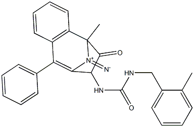 N-(2,5-diaza-2-methyl-3-oxo-6-phenylbicyclo[5.4.0]undeca-1(7),5,8,10-tetraen-4-yl)(((2-methylphenyl)methyl)amino)formamide Structure