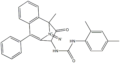 N-(2,5-diaza-2-methyl-3-oxo-6-phenylbicyclo[5.4.0]undeca-1(7),5,8,10-tetraen-4-yl)((2,4-dimethylphenyl)amino)formamide Structure