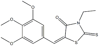 3-ethyl-2-thioxo-5-[(E)-(3,4,5-trimethoxyphenyl)methylidene]-1,3-thiazolan-4-one Structure