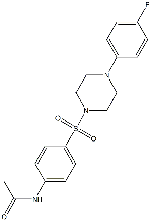 N-(4-{[4-(4-fluorophenyl)piperazino]sulfonyl}phenyl)acetamide,,结构式