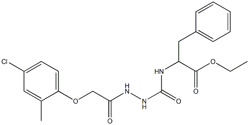 ethyl 2-[({2-[2-(4-chloro-2-methylphenoxy)acetyl]hydrazino}carbonyl)amino]-3-phenylpropanoate,,结构式