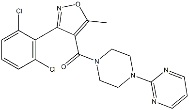 [3-(2,6-dichlorophenyl)-5-methyl-4-isoxazolyl][4-(2-pyrimidinyl)piperazino]methanone Structure