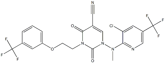 1-[[3-chloro-5-(trifluoromethyl)-2-pyridinyl](methyl)amino]-2,4-dioxo-3-{2-[3-(trifluoromethyl)phenoxy]ethyl}-1,2,3,4-tetrahydro-5-pyrimidinecarbonitrile|