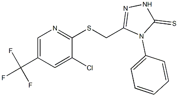 5-({[3-chloro-5-(trifluoromethyl)-2-pyridinyl]sulfanyl}methyl)-4-phenyl-2,4-dihydro-3H-1,2,4-triazole-3-thione Structure