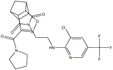 10-(2-{[3-chloro-5-(trifluoromethyl)-2-pyridinyl]amino}ethyl)-5-(1-pyrrolidinylcarbonyl)-3-oxa-4,10-diazatetracyclo[5.5.1.0~2,6~.0~8,12~]tridec-4-ene-9,11-dione