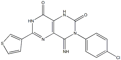 3-(4-chlorophenyl)-4-imino-6-(3-thienyl)-1,3,4,7-tetrahydropyrimido[5,4-d]pyrimidine-2,8-dione Structure