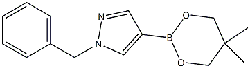 1-Benzyl-4-(5,5-dimethyl-1,3,2-dioxaborinan-2-yl)-1H-pyrazole 化学構造式