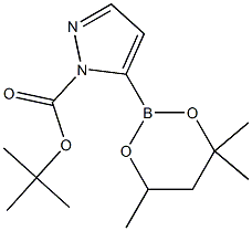 tert-Butyl 5-(4,4,6-trimethyl-1,3,2-dioxaborinan-2-yl)-1H-pyrazole-1-carboxylate Struktur