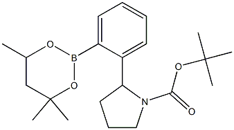 tert-Butyl 2-[2-(4,4,6-trimethyl-1,3,2-dioxaborinan-2-yl)phenyl]pyrrolidine-1-carboxylate,,结构式