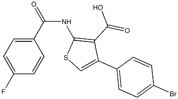 4-(4-Bromo-phenyl)-2-(4-fluoro-benzoylamino)-thiophene-3-carboxylic acid,,结构式