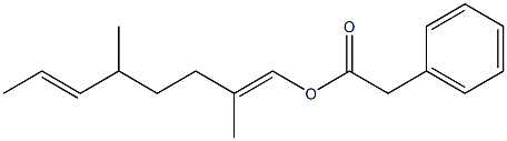 フェニル酢酸2,5-ジメチル-1,6-オクタジエニル 化学構造式