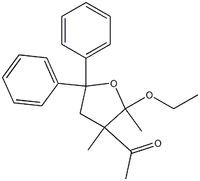 テトラヒドロ-2-エトキシ-5,5-ジフェニル-2,3-ジメチル-3-アセチルフラン 化学構造式