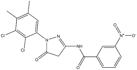 1-(2,3-Dichloro-4,5-dimethylphenyl)-3-(3-nitrobenzoylamino)-5(4H)-pyrazolone,,结构式